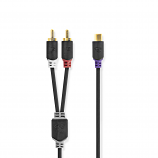 20cm Phono (RCA) Splitter Cable - Female to 2 x Male 20cm Phono (RCA) Splitter Cable - Female to 2 x Male