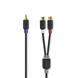 20cm Phono (RCA) Splitter Cable - Male to 2 x Female 20cm Phono (RCA) Splitter Cable - Male to 2 x Female