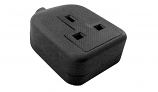 Black Hard Plastic Trailing Mains Socket 240VAC 13 Amps