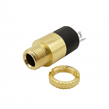 3.5mm Gold Plated Stereo Chassis Mounted Socket With Mounting Nut 3.5mm Gold Plated Stereo Chassis Mounted Socket With Mounting Nut