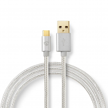 Braided USB A to USB C lead for Charging and Data Braided USB A to USB C lead for Charging and Data