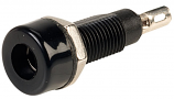 High Quality 4mm Panel Socket with Brass Insert Black High Quality 4mm Panel Socket with Brass Insert Black