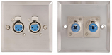 Stainless Steel Wallplate with Double XLR Socket Stainless Steel Wallplate with Double XLR Socket