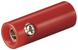 4mm Banana Line Socket, Nickel Plated with Red Handle 4mm Banana Line Socket, Nickel Plated with Red Handle