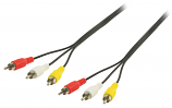1.2 Metre 3 RCA Males to 3 RCA Males (Phono Plug to Phono Plug) Screened Cable 1.2 Metre 3 RCA Males to 3 RCA Males (Phono Plug to Phono Plug) Screened Cable