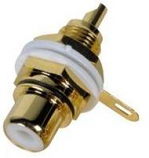 Insulated Gold Plated RCA (phono) Chassis Socket with White Code Insulated Gold Plated RCA (phono) Chassis Socket with White Code