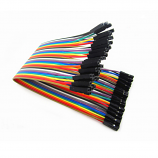 40 Female to Female Jumper Cables on rainbow ribbon cable 40 Female to Female Jumper Cables on rainbow ribbon cable