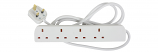 Mains 4 Gang Socket Extension with 2M Cable & UK Mains Plug Mains 4 Gang Socket Extension with 2M Cable & UK Mains Plug