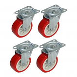 Set of 4 75mm Grey Castor wheels 200kg Load Set of 4 75mm Grey Castor wheels 200kg Load
