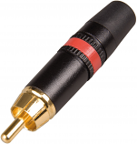 Neutrik Black Metal RCA Phono Plug with Red Band Neutrik Black Metal RCA Phono Plug with Red Band