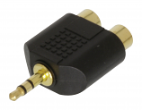 2 RCA Phono Females to a 3.5mm Stereo Jack Plug Gold Plated 2 RCA Phono Females to a 3.5mm Stereo Jack Plug Gold Plated